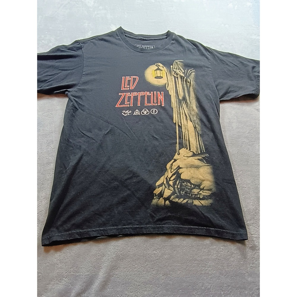 Led Zeppelin Mens The Hermit Graphic Tee Black M Zoso Symbols Rock Shirt